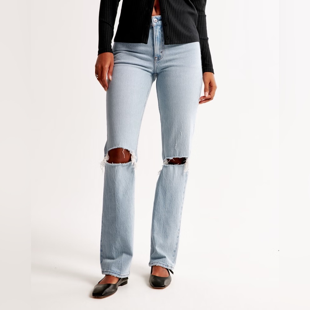 Abercrombie & Fitch Mid Rise 90s Straight Jeans